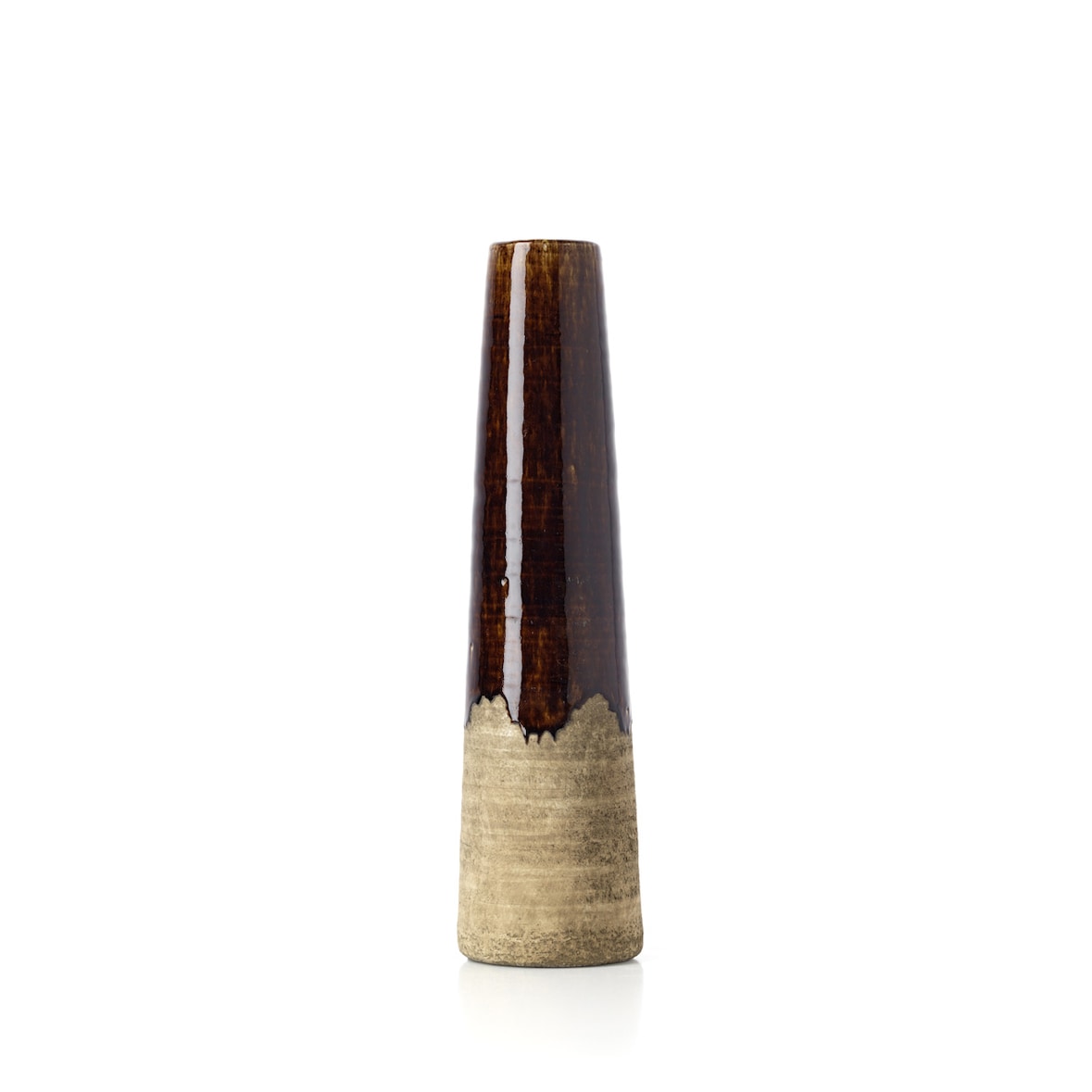 Bazar Bizar Vase en grès cérame 12.5x12.5x49 cm marron béton