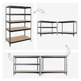 thumbnail of PROREGAL Mega Deal 5x Étagère charge lourde RIVET | HxLxP 180x120x60cm | 250kg par niveau | Noir | Lot d'étagères robustes de Garage Atelier Cave