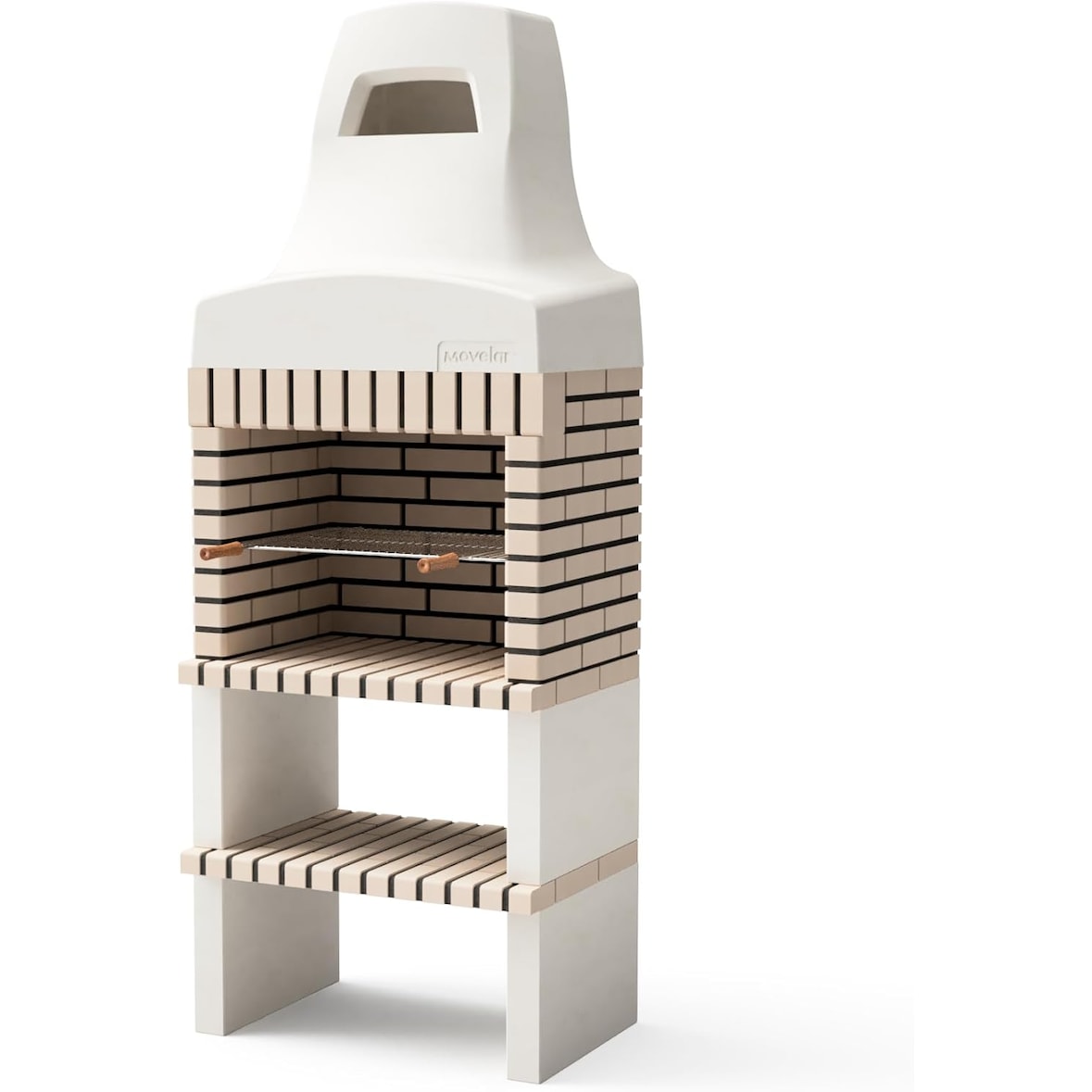 MF - Churrasqueira de Alvenaria Pré-fabricada para Lenha e Carvão Modelo Nazca 70 (Bege - 86,5 x 58 x 240 cm) REF: 8880 - Uso em Exteriores