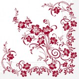 thumbnail of Mank Serviette Tissue Katja, 40 x 40 cm, 100 Stück - Blumenranken Ornamente in Bordeaux