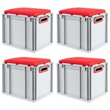 thumbnail of PROREGAL Eurobox NextGen Seat Box Rot | HxBxT 36,5x30x40cm | 30 Liter | Griffe offen | Eurobehälter, Sitzbox, Transportbox, Transportbehälter