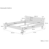 thumbnail of Weißes Doppelbett Massivholz Buche 180x200 Zubehör wählbar V-60.86-18W Federholzrahmen inkl.