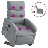 thumbnail of vidaXL Elektrischer Massagesessel mit Aufstehhilfe Hellgrau Stoff