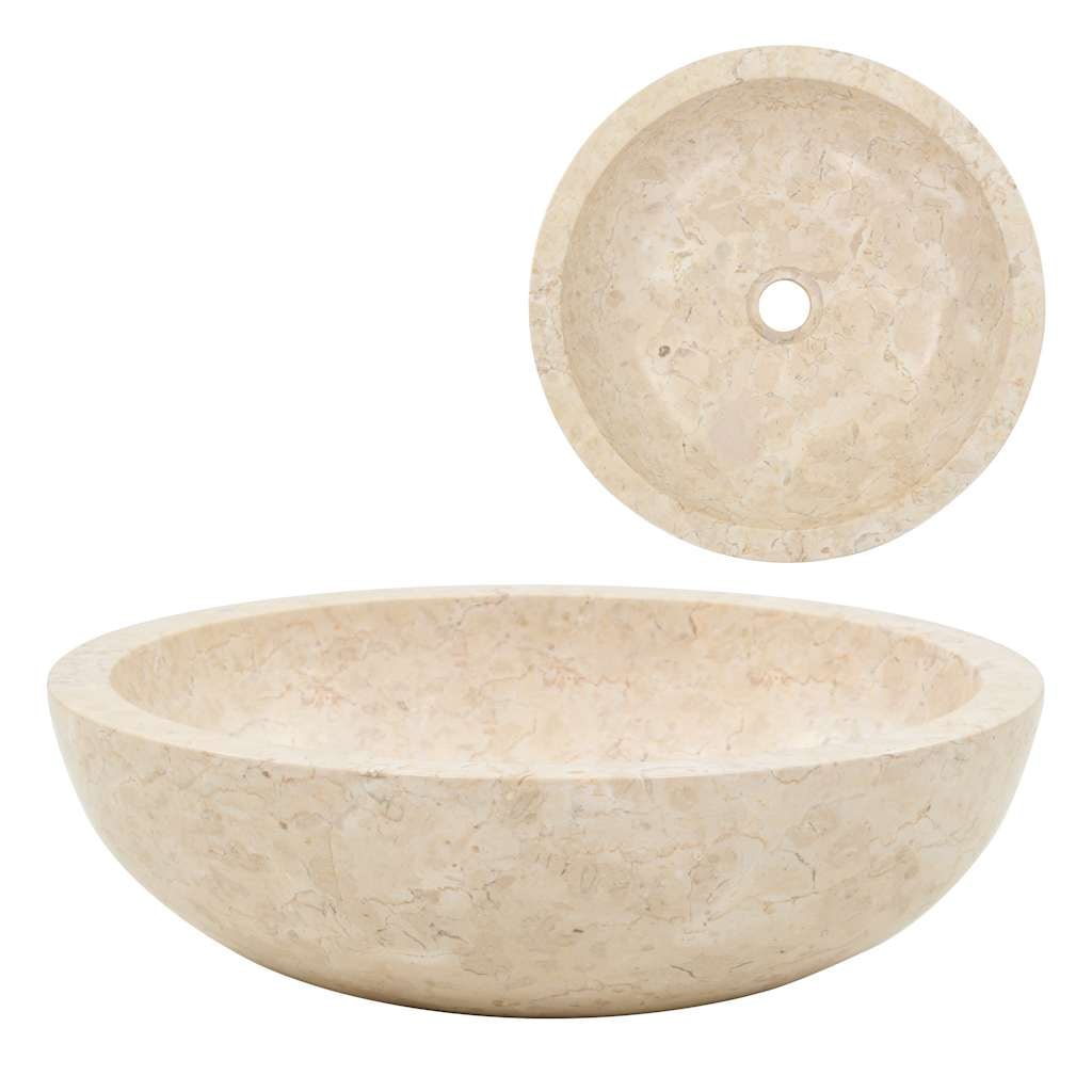 vidaXL Gootsteen 40x12 cm marmer crème