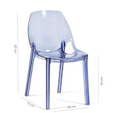 thumbnail of Set 2 Sedie in policarbonato trasparente, impilabili, monoblocco, resistenti, design moderno, ideale per soggiorno, cucina, bar, ristoranti -LUCE- Blu