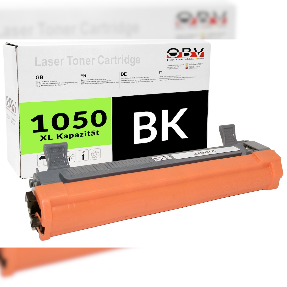 OBV Toner Schwarz kompatibel zu Brother DCP1510 - Ersetzt TN-1050 - ca. 2000 Seiten