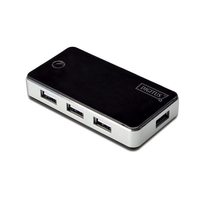 DIGITUS USB 2.0 Hub, 7-Port, schwarz, inkl. Netzteil