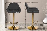 thumbnail of CHEFGASTRO 2er Set Barhocker CARTAGENA Gold Stoff HxBxT 89x51x52cm Stoff Schwarz Barstuhl
