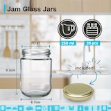 thumbnail of 20 Frascos de Vidro Redondos Vazios 250 ml com Tampa, Compotas, Conservas, Mel, Doces, Casamento