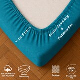 thumbnail of EXKLUSIV HEIMTEXTIL Frottee Spannbettlaken Rundumgummizug Marke 120 x 200 cm Petrol 80% Baumwolle 20% Polyester  Öko - Tex Zertifiziert Bed-Sheet