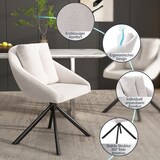 thumbnail of Merax Esszimmerstuhl (360° drehbar, Set, 4 St), 4er Set Polsterstühle Drehstuhl mit Rückenkissen Wohnzimmerstuhl Samt, Beige