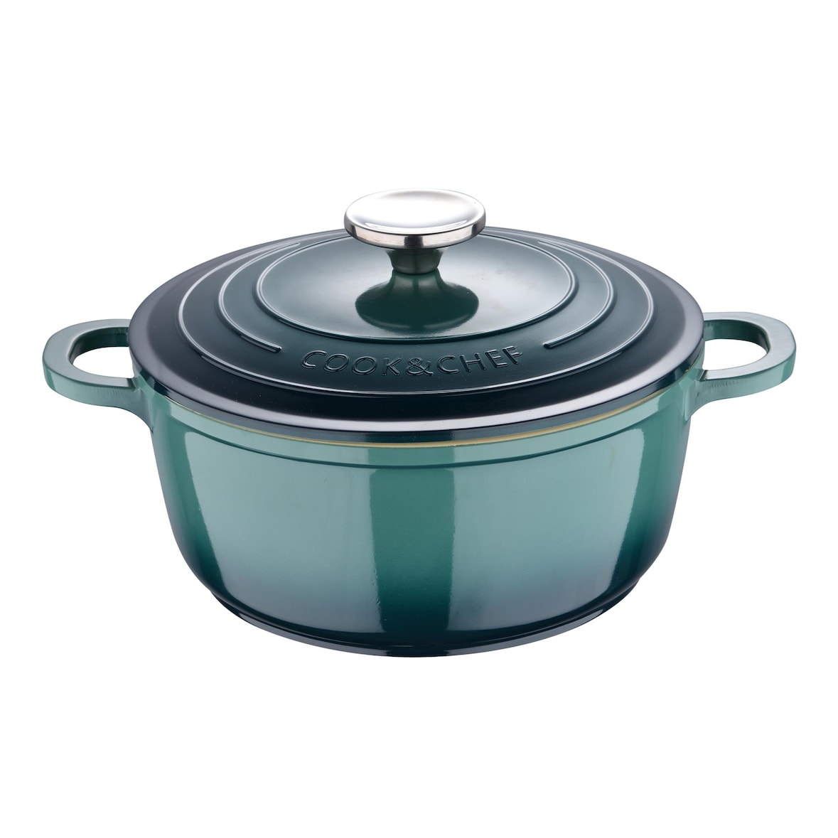 BERGNER Excalibur - Cacerola de Ø20cm y 2,4L con tapa en Aluminio fundido color Verde