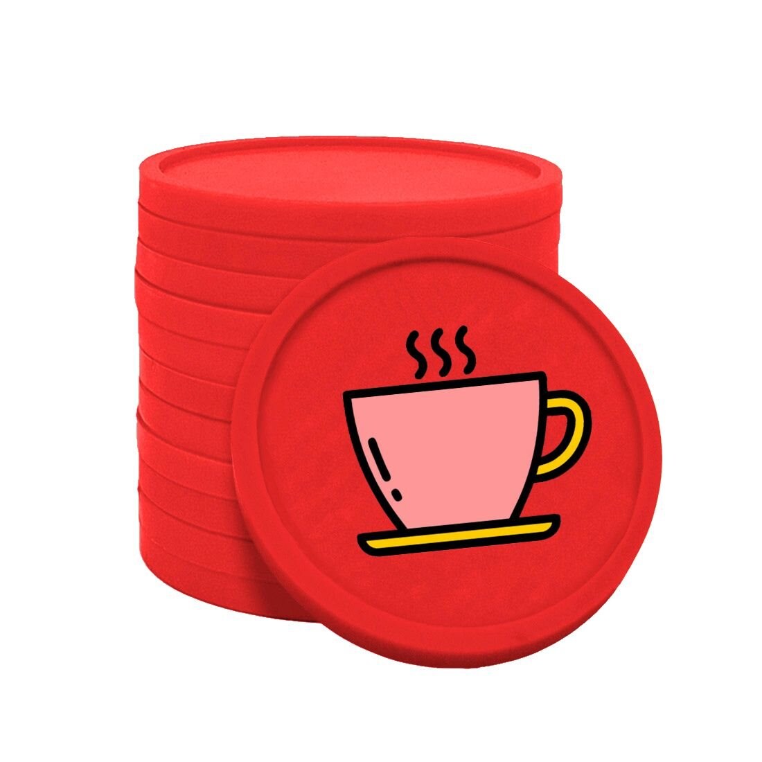 CombiCraft koffiemunten rood - Ø29mm enkelzijdig bedrukt - 100 stuks