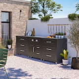 thumbnail of Cocina exterior de 3 piezas con encimera de gas negra