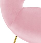 thumbnail of Esszimmerstuhl mit runder Rückenlehne Rosa aus Samt mit goldenen Metallbeinen