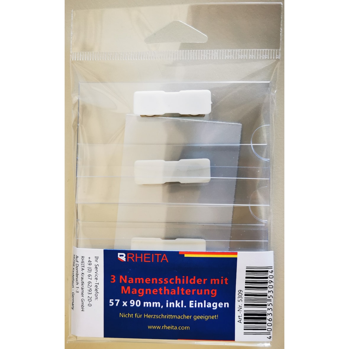 Rheita 3 Namensschilder mit Magnet