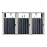 thumbnail of Helloshop26 - 3-teiliger Müllcontainer mit Grifftüren 121 x 219 x 82 cm anthrazitgrau 03_0006695