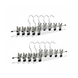 thumbnail of Relaxdays Hosenbügel Metall, 10er Set Rockbügel, Klemmbügel verstellbar, Kleiderbügel, HBT 9x35,5x2,5 cm, silber/schwarz