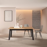 thumbnail of Tavolo da Pranzo, Cucina, Sala da pranzo, 168x90x75cm, Per 8 persone, Gambe in legno, Stile moderno, Rovere e nero _ 394_19