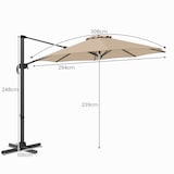 thumbnail of Sombrilla COSTWAY, sombrilla con brazo lateral y manivela, sombrilla de jardín inclinable, rotación de 360°, sombrilla grande para patio.