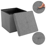thumbnail of Intirilife Faltbare Sitzhocker 38x38x38 cm in FELS GRAU - Sitzwürfel Fußhocker Aufbewahrungsbox mit Stauraum und Deckel aus Stoff mit Mulden