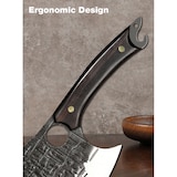 thumbnail of Metzgermesser Hackmesser Fleischerbeil schwer mit gebogener extradicken Klinge mit Lederscheide. Ideal für Deine Outdoor Abenteuer
