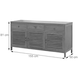 thumbnail of Teak-Badezimmerkommode HWC-M90, Badschrank Waschtisch, hochwertiges B-Grade-Teak (Kernholz, 20-30 Jahre), 81x155x50cm