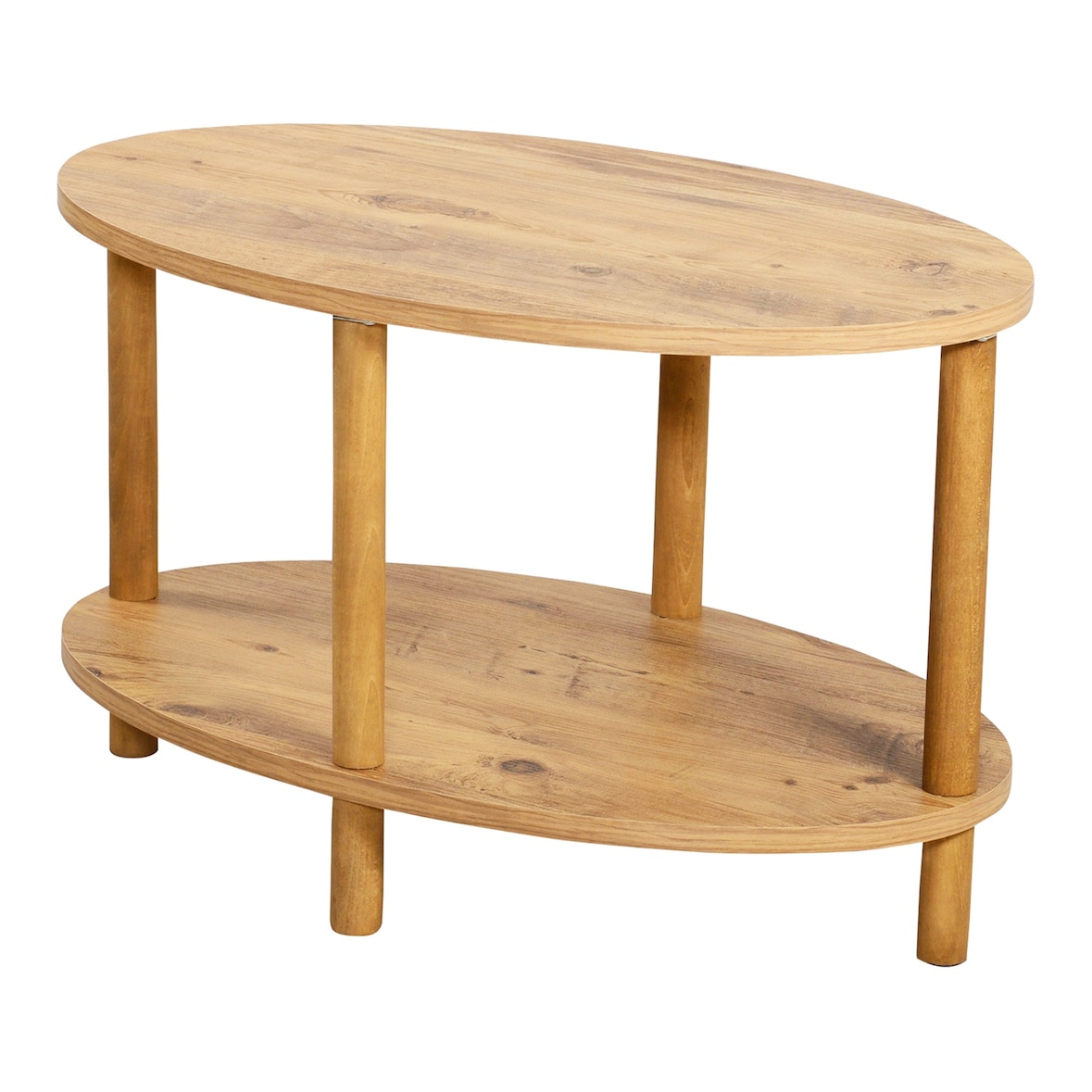 Helloshop26 - Mesa de centro ovalada 43 x 70 x 44 cm efecto madera 03_0008479