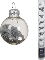 thumbnail of 9 Weihnachtskugeln Glas mit Sternen gefüllt 3cm kleine Christbaumkugeln Weihnachtsbaumkugeln Christbaumschmuck Weihnachtsbaumdeko Silber transparent