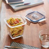 thumbnail of 1 x Pure Box Active quadr. 75cl m. Dkl. * - Luminarc  Transparent (gehärtet) / - blauer PP Deckel  m.Ventil