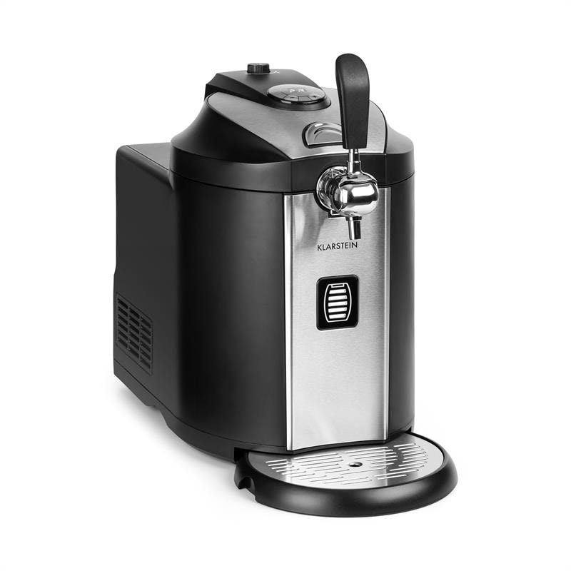 Beerkules Bierzapfanlage 5l Fässer Kompressor 120W Cooling: 4h Schwarz / Silber-Metallic