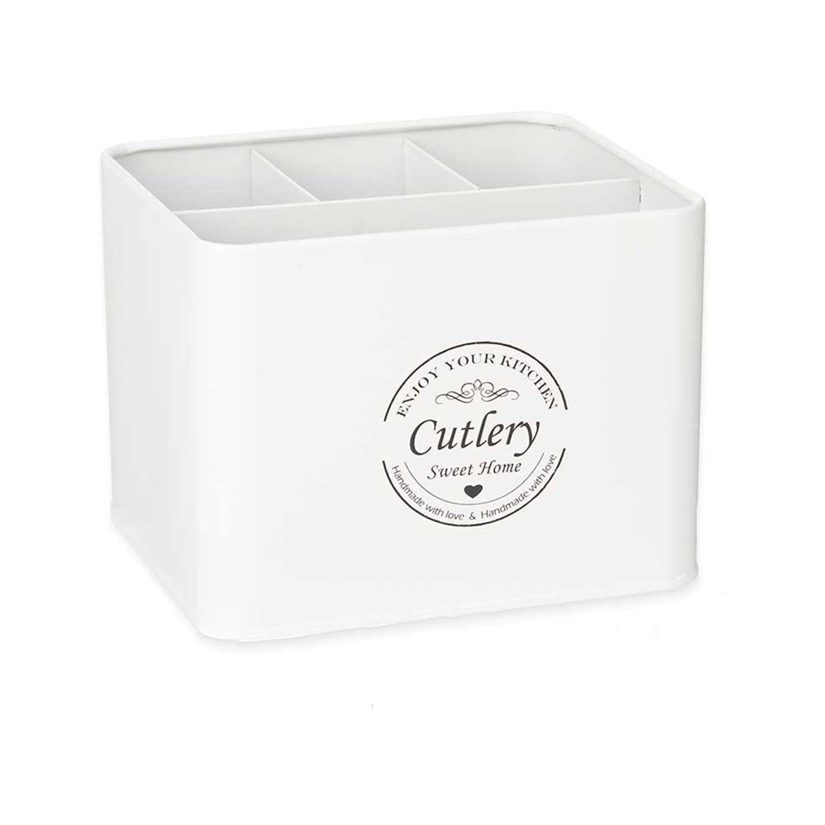 San Ignacio KINVARA - Vierkante metalen bestekhouder in wit