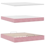 thumbnail of vidaXL Ottoman-Bett mit Matratzen & LEDs Rosa 200x200 cm Samt
