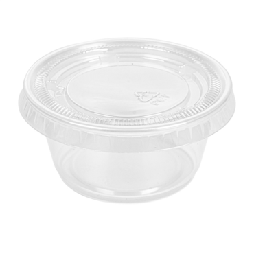 Taça Plástica Reutilizável RPET Molhos 60ml 6,2×3,2cm c/ Tampa Pack 50 unidades – Take Away