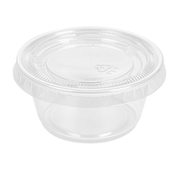 Taça Plástica Reutilizável RPET Molhos 60ml 6,2×3,2cm c/ Tampa Pack 50 unidades – Take Away