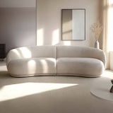 thumbnail of Canapé en tissu beige 3 places