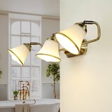 thumbnail of Licht-Erlebnisse Badlampe Spiegel GRANDO in Bronze Edelstahl Glas 3-flammig E14 flexible Wandleuchte Jugendstil, 1/1/913