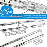 thumbnail of 8x Schubladenschienen Softclose 35mm 4 Paar Länge 450mm Teleskopschienen mit Selbsteinzug Dämpfung