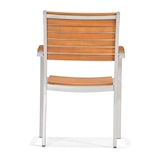 thumbnail of METRO Professional Sedia con schienale da esterno Lynx, alluminio / legno di eucalipto, 58 x 60 x 88 cm, con braccioli, impilabile, marrone / grigio