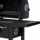 thumbnail of WellHome - Zwarte houtskoolbarbecue met dubbele grill en bijzettafel van 96 cm