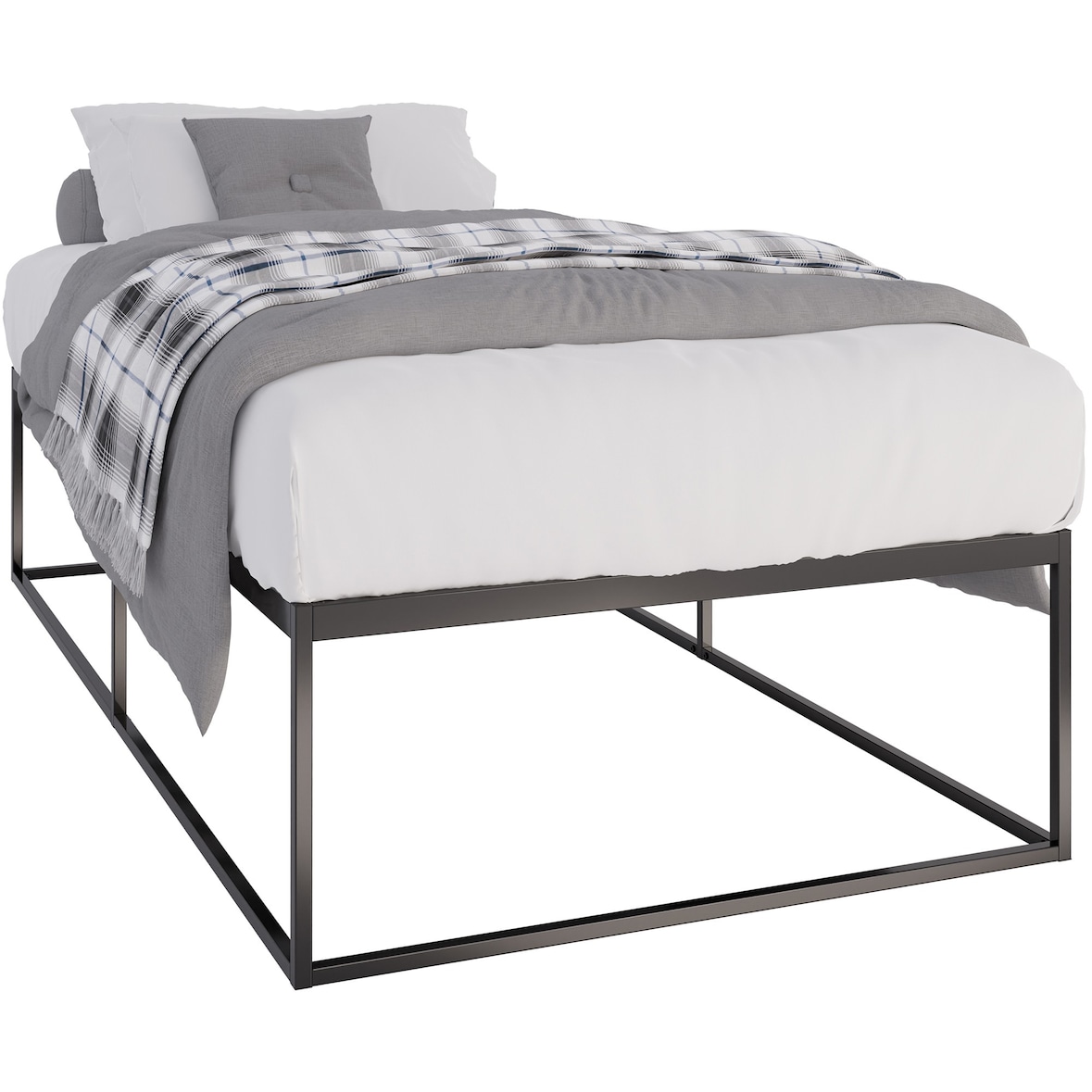 Metalen bed Scala zwart/200x100x46 cm