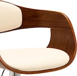 thumbnail of Décoshop26 - 2 Barhocker Retro-Hochstühle aus gebogenem Holz und cremefarbenem PVC DEC029385