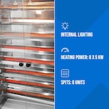 thumbnail of Royal Catering  Asador de pollos a gas - 8 espadas - con iluminación y ruedas -