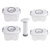 thumbnail of MASTERPRO Set 4 contenitori sottovuoto(2x500ml e 2x800ml) + estrattore sottovuoto manuale, congelatore e microonde, BPA Free, made in EU