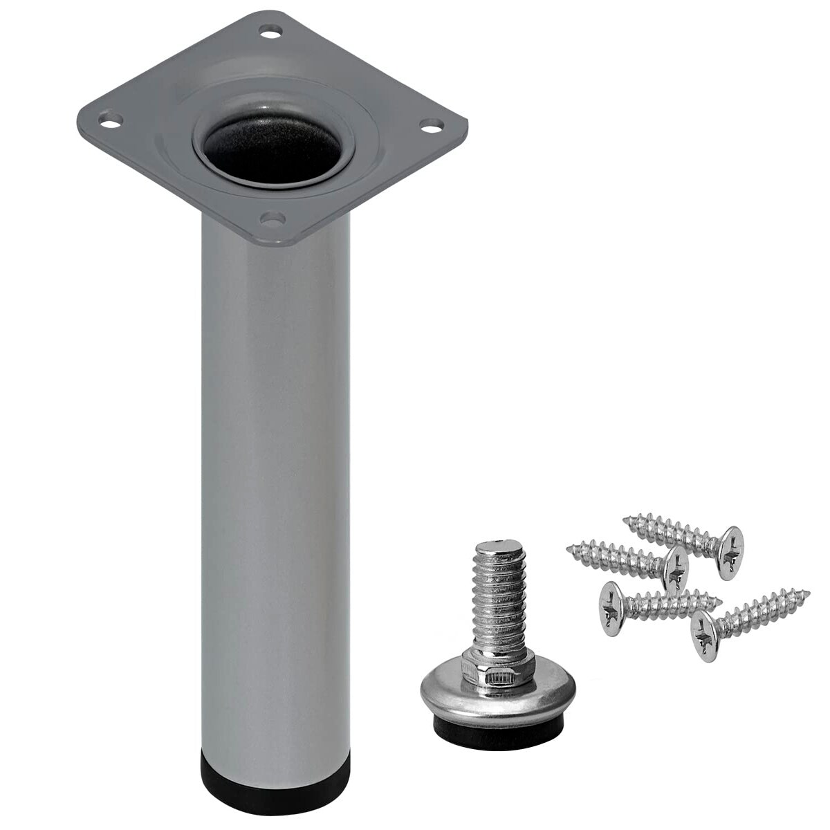 Möbelfüße Sofafuß Möbelfuß Sockelfüße Bettfüß Höhenverstellbar Stellfuß Stützfuß 300 mm SILBER