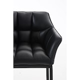 thumbnail of Banco de bar Damaso em couro sintético com estrutura de quatro pernas preto/preto