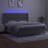 thumbnail of vidaXL Boxspringbett mit Matratze & LED Hellgrau 180x200 cm Samt