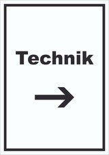 thumbnail of Technik Schild mit Text und Richtungspfeil rechts Hauswirtschaftsraum hochkant A1 (594x841mm)