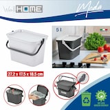 thumbnail of WellHome - 3x5L Mülleimer-Set mit Griff, Fashion Collection, Weiß