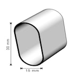 thumbnail of Kleiderstange Stahlrohr verchromt ovale Garderobenstange Halterungen 1,15 Meter